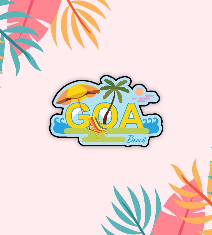 Goa Theme Fridge Magnet Refrigerator Stylish Fridge Magnet Home & Kitchen Decor Travels Magnet Sticker Souvenir Fridge Magnets (Lets Go Goa Magnet)